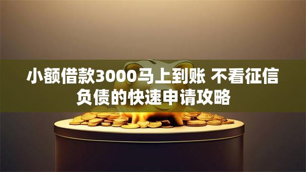 小额借款3000马上到账 不看征信负债的快速申请攻略