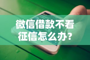 微信借款不看征信怎么办?这些渠道或许能帮到你 微信借款不看征信怎么办?这些渠道或许能帮到你