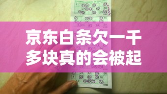 京东白条欠一千多块真的会被起诉吗？听听律师怎么说