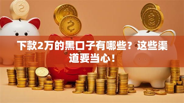 下款2万的黑口子有哪些？这些渠道要当心！