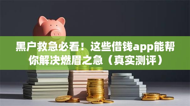 黑户救急必看！这些借钱app能帮你解决燃眉之急（真实测评）