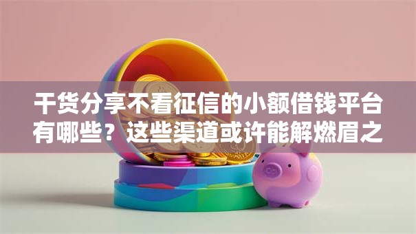 干货分享不看征信的小额借钱平台有哪些？这些渠道或许能解燃眉之急