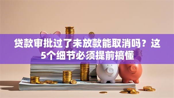 贷款审批过了未放款能取消吗？这5个细节必须提前搞懂