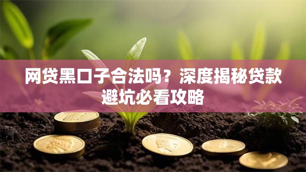 网贷黑口子合法吗？深度揭秘贷款避坑必看攻略
