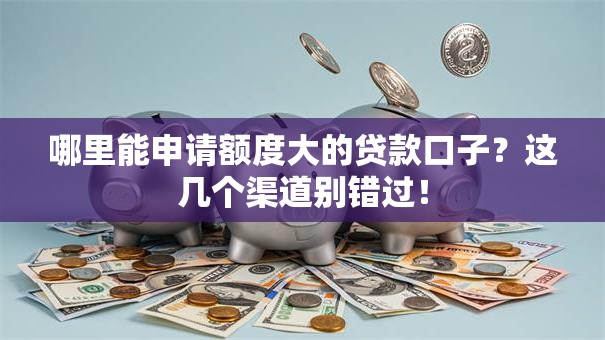 哪里能申请额度大的贷款口子？这几个渠道别错过！