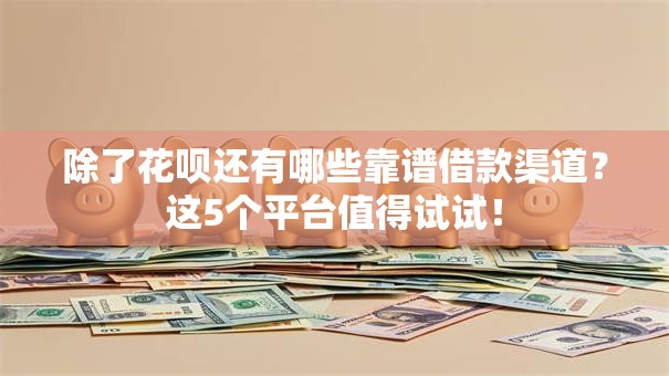 除了花呗还有哪些靠谱借款渠道？这5个平台值得试试！