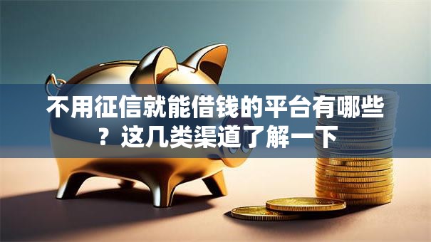 不用征信就能借钱的平台有哪些？这几类渠道了解一下