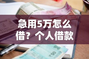 急用5万怎么借？个人借款申请条件与渠道全解析
