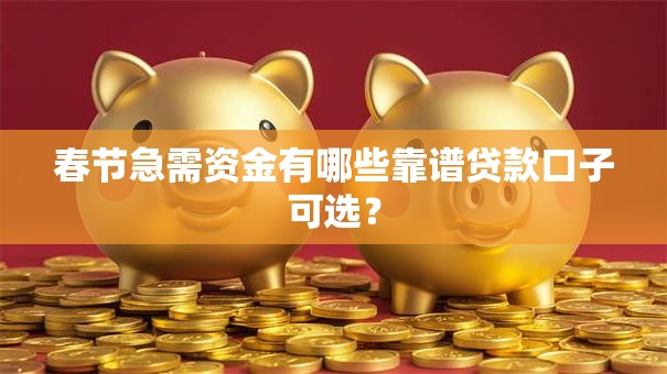 春节急需资金有哪些靠谱贷款口子可选？