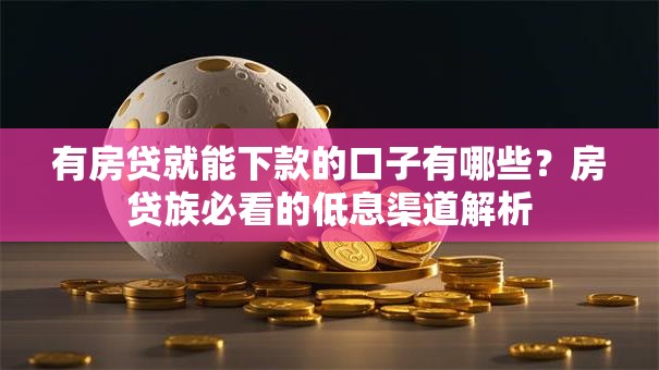 有房贷就能下款的口子有哪些？房贷族必看的低息渠道解析