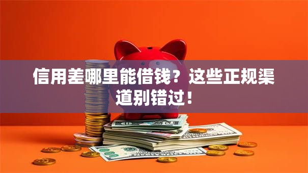 信用差哪里能借钱？这些正规渠道别错过！