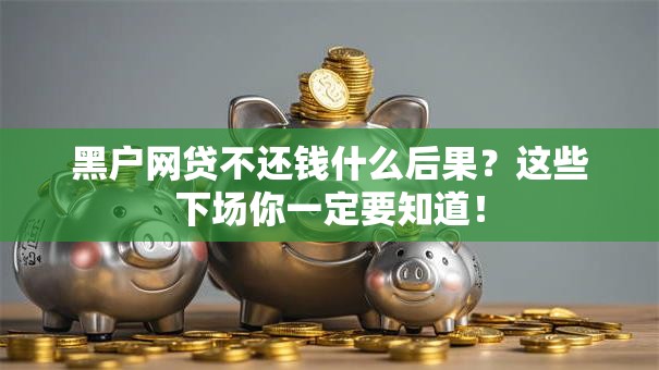 黑户网贷不还钱什么后果？这些下场你一定要知道！