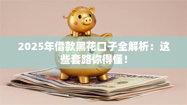 2025年借款黑花口子全解析：这些套路你得懂！