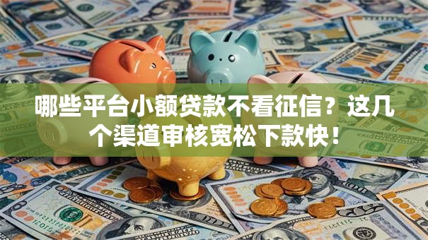 哪些平台小额贷款不看征信？这几个渠道审核宽松下款快！