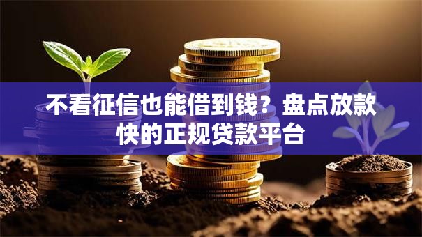 不看征信也能借到钱？盘点放款快的正规贷款平台