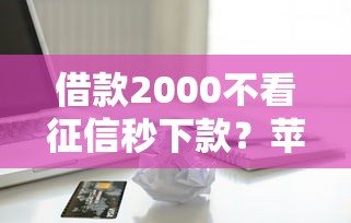 借款2000不看征信秒下款？苹果用户实测ios贷款攻略