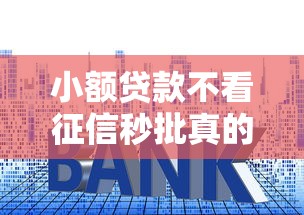 小额贷款不看征信秒批真的有吗？一文讲透审核内幕与避坑技巧