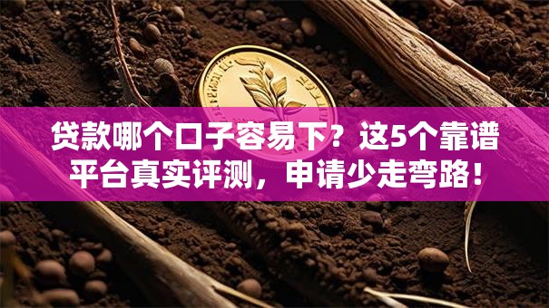 贷款哪个口子容易下？这5个靠谱平台真实评测，申请少走弯路！