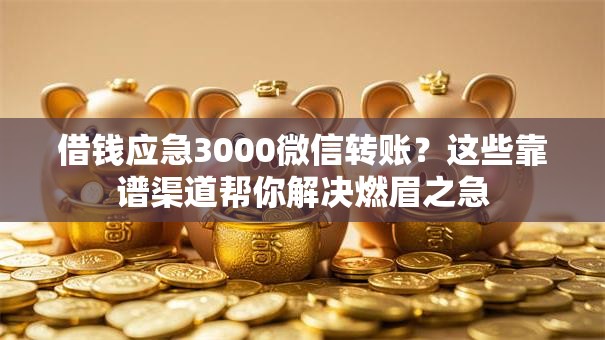 借钱应急3000微信转账?这些靠谱渠道帮你解决燃眉之急 借钱应急3000微信转账?这些靠谱渠道帮你解决燃眉之急
