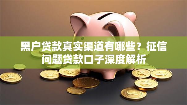 黑户贷款真实渠道有哪些？征信问题贷款口子深度解析