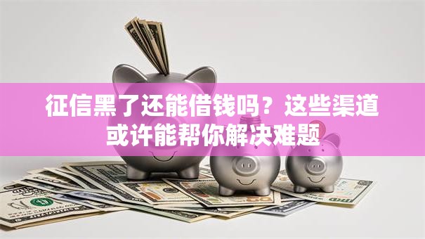征信黑了还能借钱吗？这些渠道或许能帮你解决难题