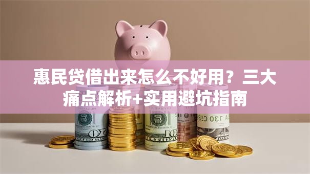 惠民贷借出来怎么不好用？三大痛点解析+实用避坑指南
