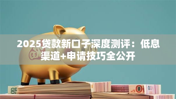2025贷款新口子深度测评：低息渠道+申请技巧全公开