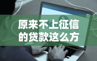 原来不上征信的贷款这么方便？流程简单灵活用款有门道