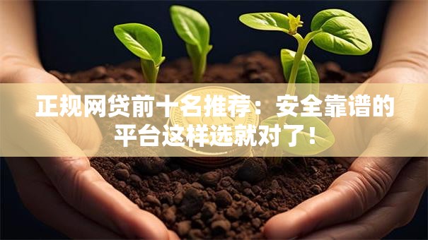 正规网贷前十名推荐：安全靠谱的平台这样选就对了！