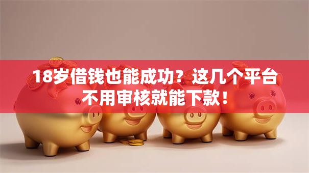 18岁借钱也能成功？这几个平台不用审核就能下款！