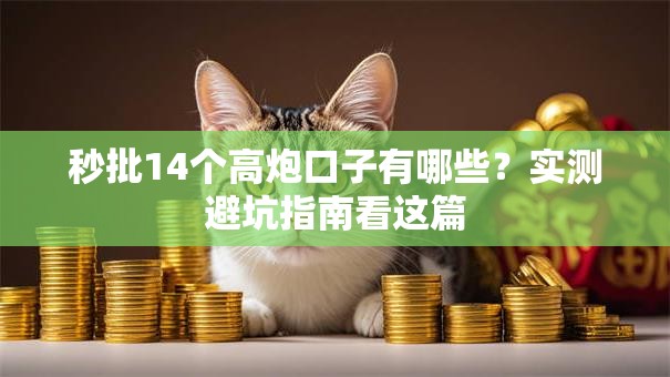 秒批14个高炮口子有哪些？实测避坑指南看这篇