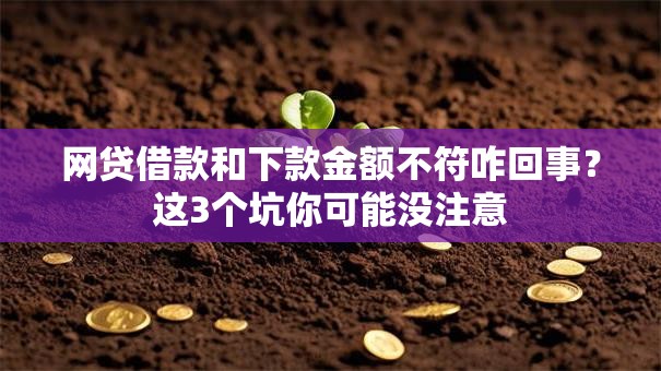 网贷借款和下款金额不符咋回事？这3个坑你可能没注意