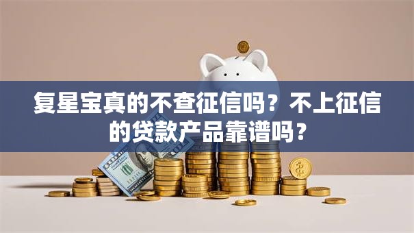 复星宝真的不查征信吗？不上征信的贷款产品靠谱吗？
