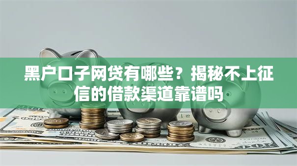 黑户口子网贷有哪些？揭秘不上征信的借款渠道靠谱吗