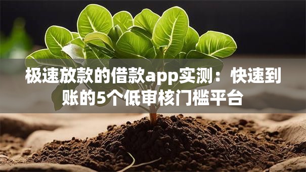 极速放款的借款app实测:快速到账的5个低审核门槛平台 极速放款的借款app实测:快速到账的5个低审核门槛平台