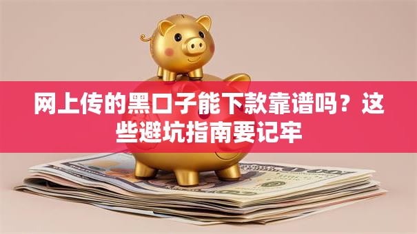 网上传的黑口子能下款靠谱吗？这些避坑指南要记牢
