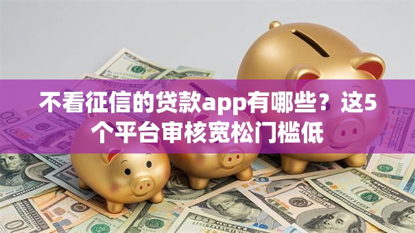 不看征信的贷款app有哪些？这5个平台审核宽松门槛低