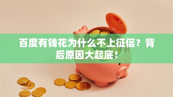 百度有钱花为什么不上征信？背后原因大起底！