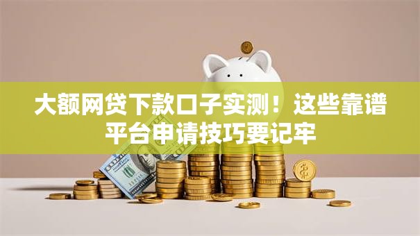 大额网贷下款口子实测！这些靠谱平台申请技巧要记牢