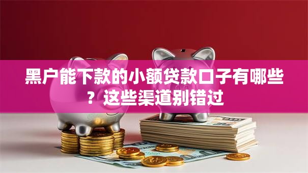 黑户能下款的小额贷款口子有哪些？这些渠道别错过