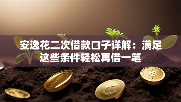 安逸花二次借款口子详解：满足这些条件轻松再借一笔