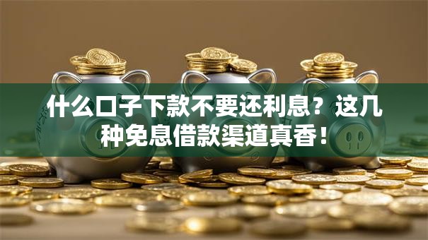 什么口子下款不要还利息？这几种免息借款渠道真香！