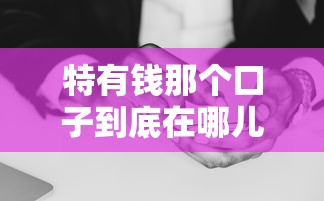 特有钱那个口子到底在哪儿？资深用户带你摸清门路