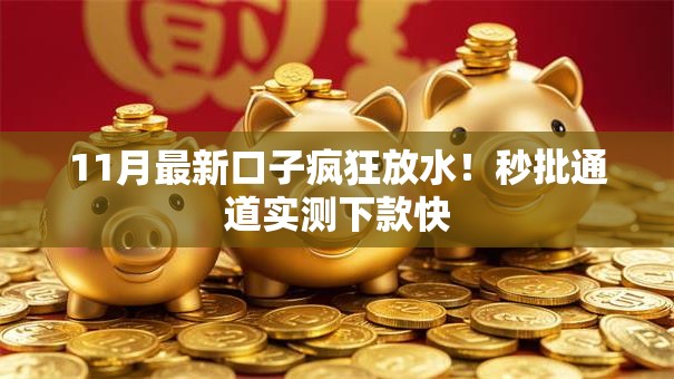 11月最新口子疯狂放水！秒批通道实测下款快