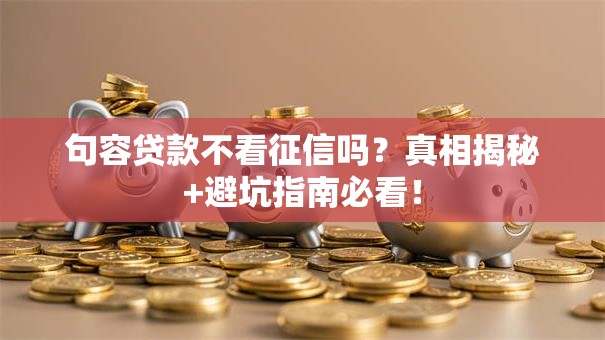 句容贷款不看征信吗？真相揭秘+避坑指南必看！