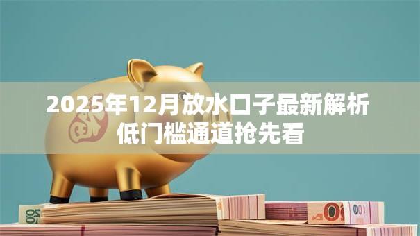 2025年12月放水口子最新解析 低门槛通道抢先看