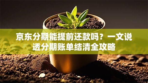 京东分期能提前还款吗?一文说透分期账单结清全攻略 京东分期能提前还款吗?一文说透分期账单结清全攻略