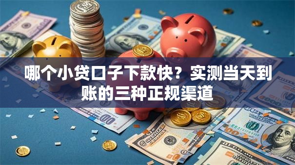 哪个小贷口子下款快？实测当天到账的三种正规渠道