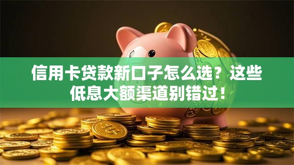 信用卡贷款新口子怎么选?这些低息大额渠道别错过! 信用卡贷款新口子怎么选?这些低息大额渠道别错过!
