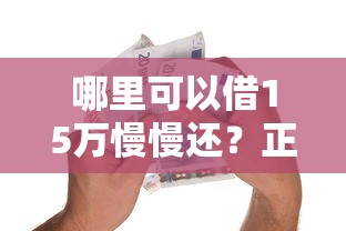 哪里可以借15万慢慢还?正规低息分期借款渠道全解析 哪里可以借15万慢慢还?正规低息分期借款渠道全解析